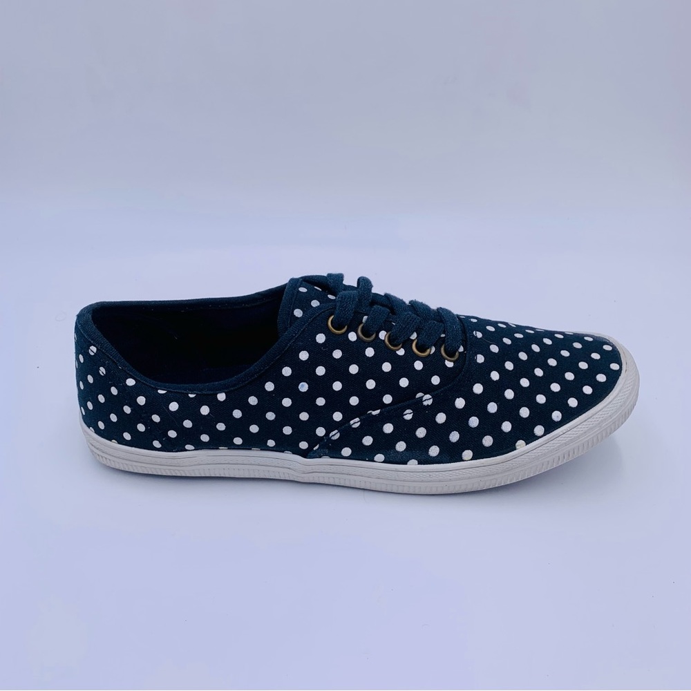 City Sneaks shoes Polka dot sneakers dark blue and white women size 8.5 - Picture 2 of 10